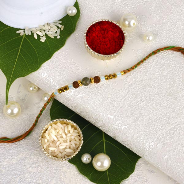 Designer Embellished Multicolour RakhiFor UK