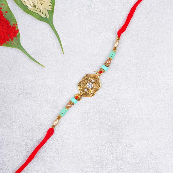 Premium Diamond on Metal Designer Rakhi For UK