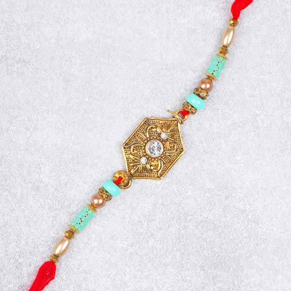 Premium Diamond on Metal Designer Rakhi For UK
