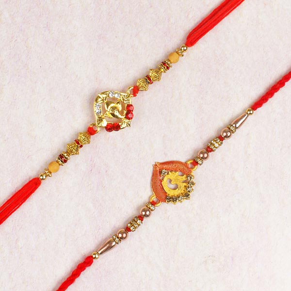 Om & Ganesha Set of Two Rakhi For UK