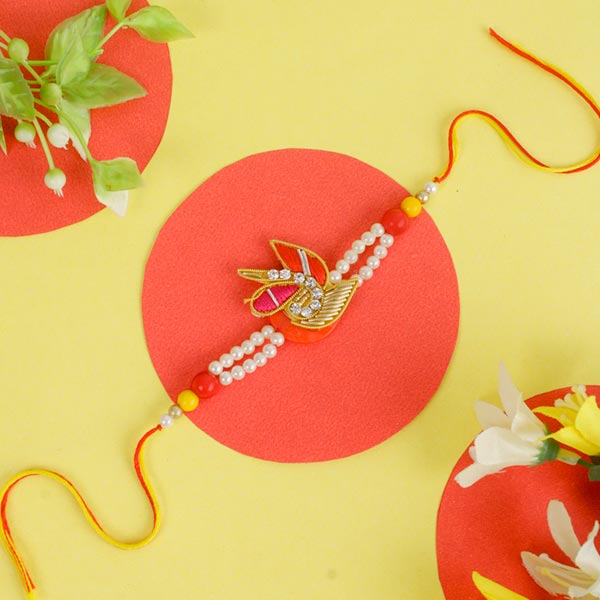 Lord Ganesha Golden Touch Rakhi  For UK