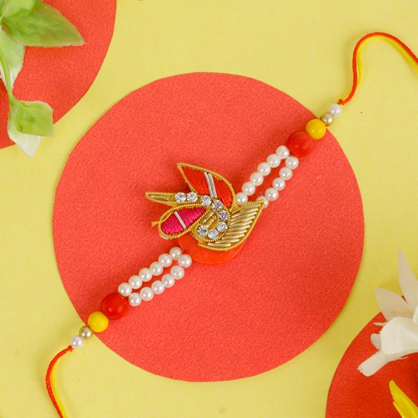 Lord Ganesha Golden Touch Rakhi  For UK