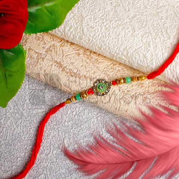 Fascinating Diamond Beads Rakhi For UK