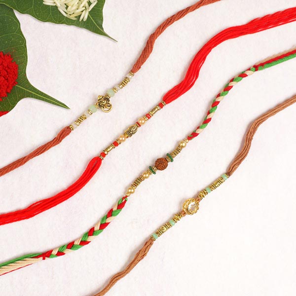 Appealing Set of Four RakhiFor UK