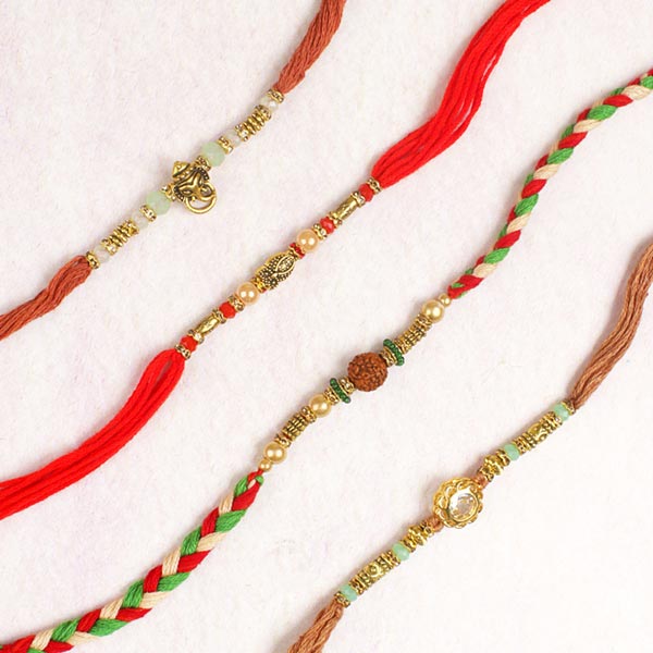 Appealing Set of Four RakhiFor UK