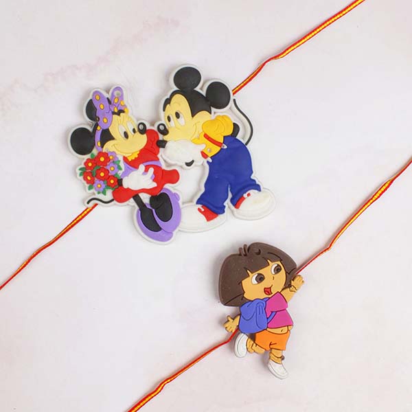 Mickey Mouse & Dora The Explorer Kids Rakhi