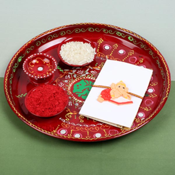 Ganesha Kids Rakhi with Puja Thali For UK