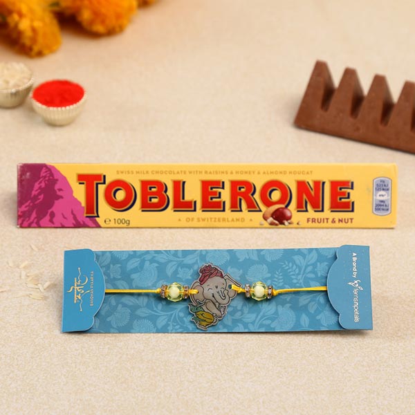Divine Bal Ganesha Kids Rakhi And Toblerone Chocolate