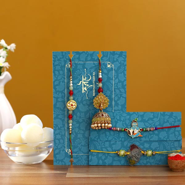 Jhumki Lumba Rakhi Set & Kids Rakhi With Rasgulla