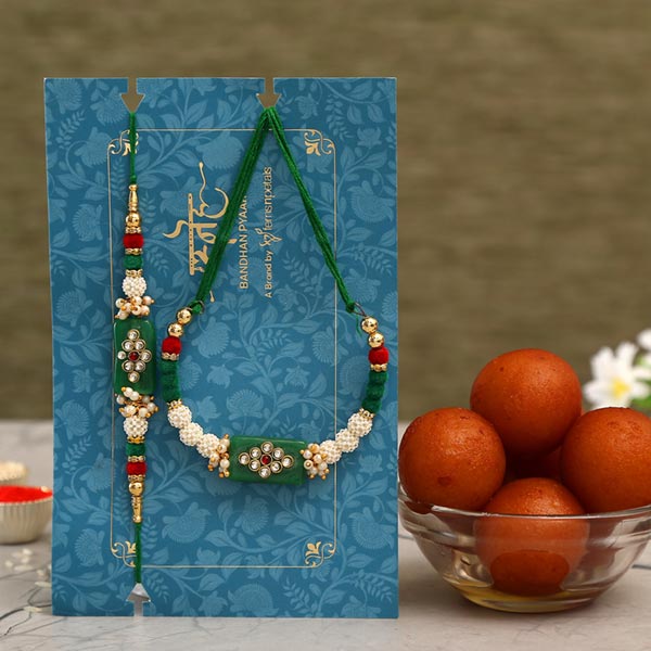 Traditional Lumba Rakhi Set & Gulab Jamun Tin