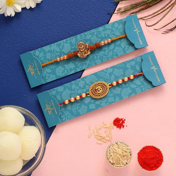 Hanuman Rudraksha & Om Rakhi With Rasgulla