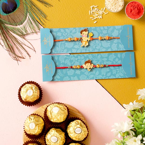 2 Devotional Kids Rakhis & Ferrero Rocher