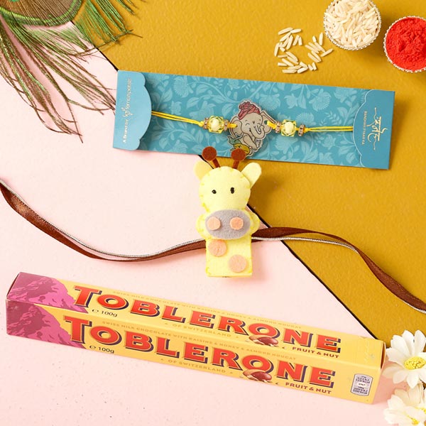 Set Of 2 kids Rakhis & Toblerone Chocolate