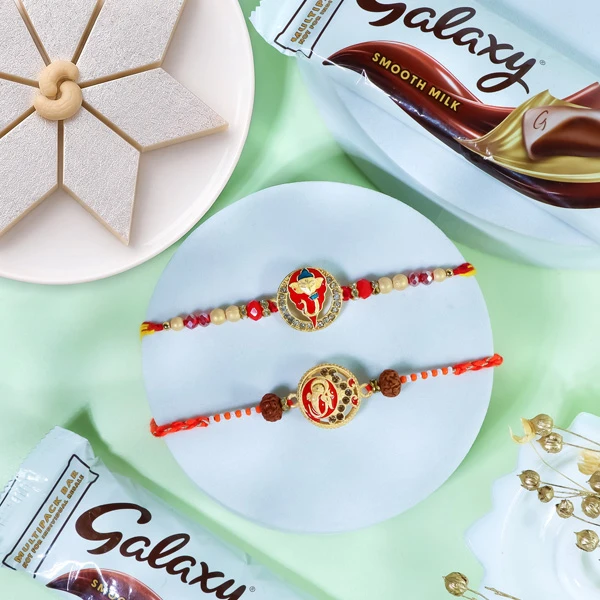 Divine Ganesha Rakhi with Kaju Katli & Chocolate