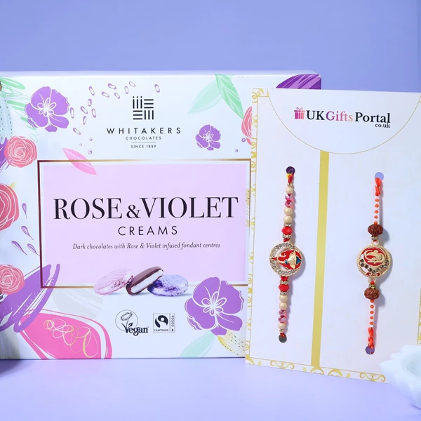 Ganesha Rakhi Set n Rose & Violet Creams