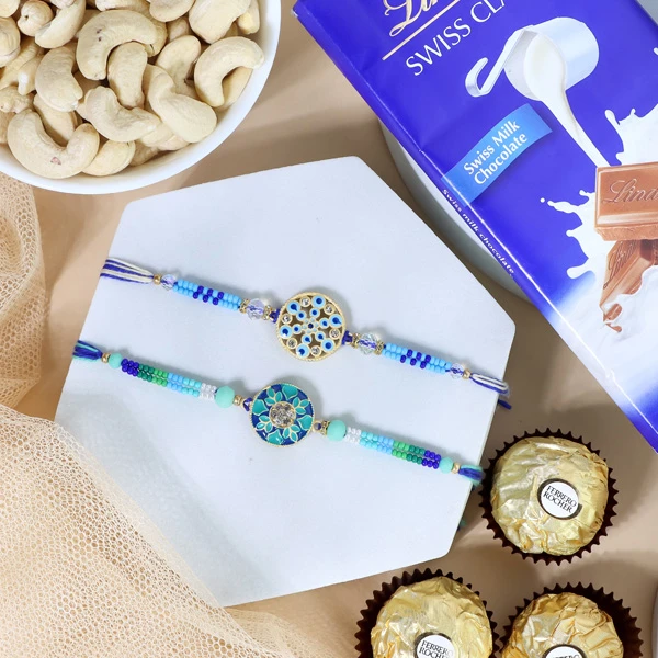 Fascinating Floral Rakhi Set Combo