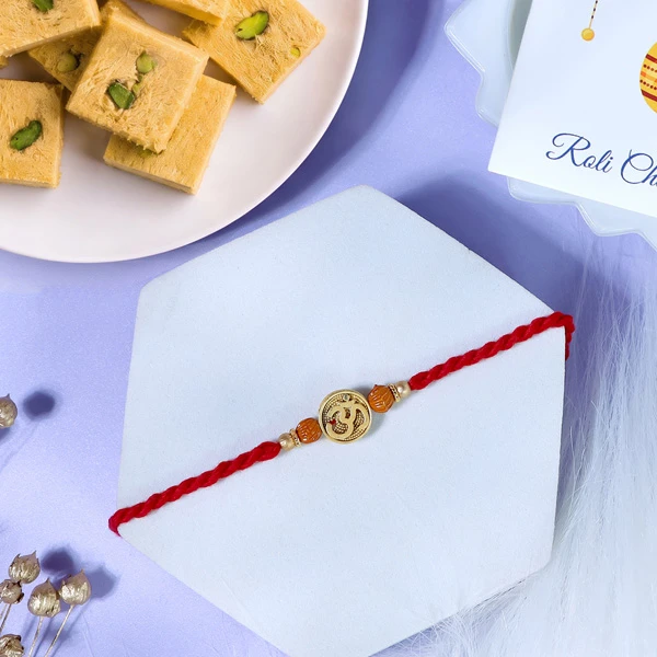 Aum Divine Rakhi with Soan Papdi