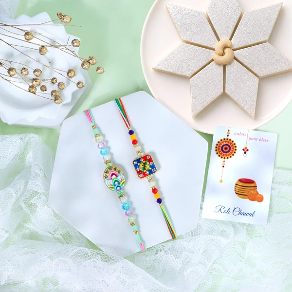 Alluring Rakhi Set with Kaju Katli