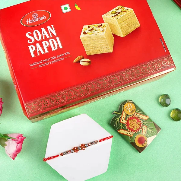 Traditional Rakhi Set with Soan Papdi