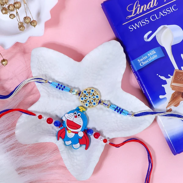 Brother Rakhi & Doraemon Kids Rakhi with Lindt