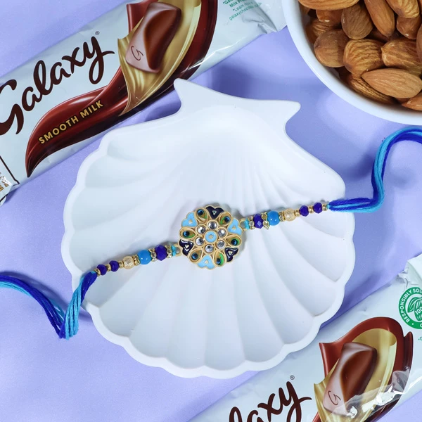 Floral Rakhi Dry Fruit Chocolate Hamper