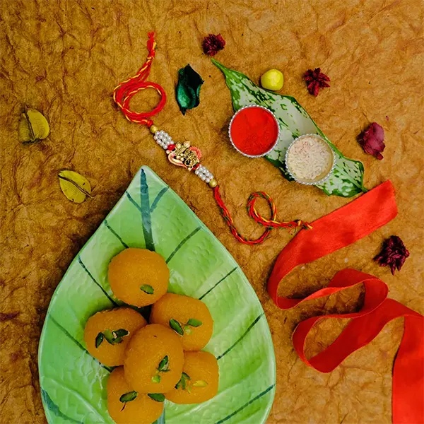 Ganesha Blessing Rakhi with Motichoor Laddu