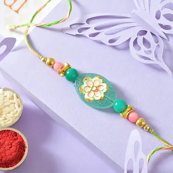 Green Pebble Rakhi for Bhai in USA