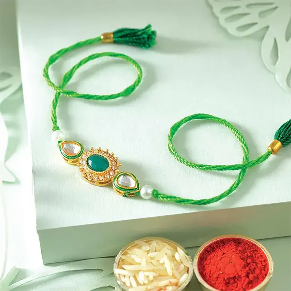 Green Pretty Rakhi for Bro in USA