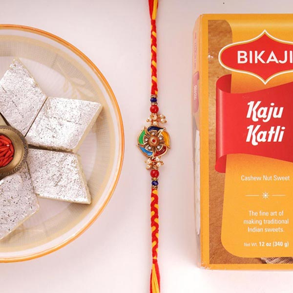 Enticing Rakhi with Kaju Katli
