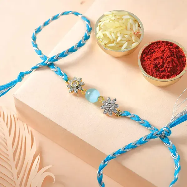 Traditional Rakhi with 400gm Besan Laddo for USA Bhai