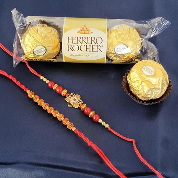 Sleek Rakhi Set with Ferrero