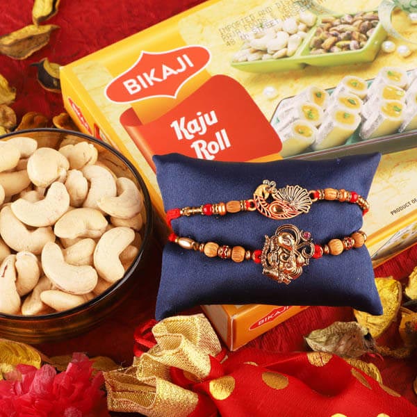 Superb Ganesha - Peacock Rakhi Combo