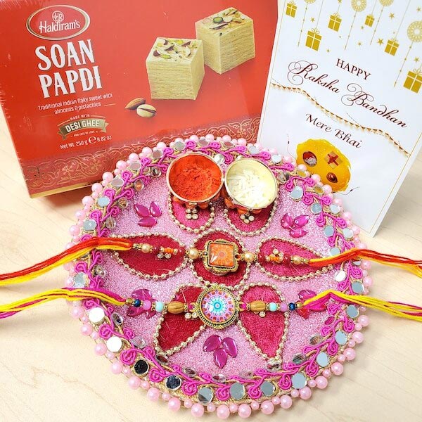 Mandala Rakhis & Thali Soan Set