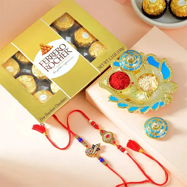 Ganeshas Rakhi with 12pc Ferrero Rocher for USA Bro