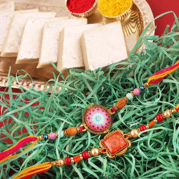 Kaju Katli with Double Rakhi