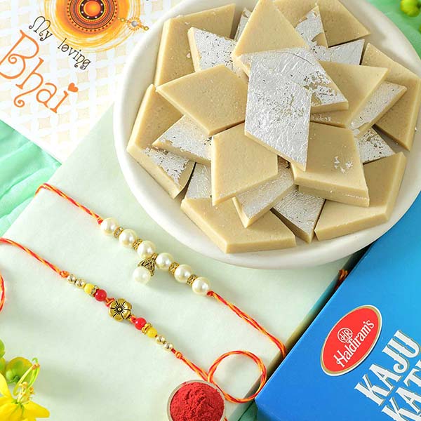 Kaju Katli with Trendy Rakhi Set
