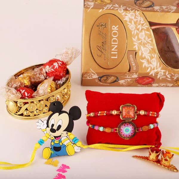 3 Different Rakhis & Lindor Truffles