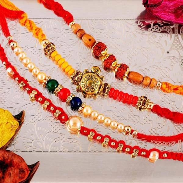 Four Elegant Rakhi Set