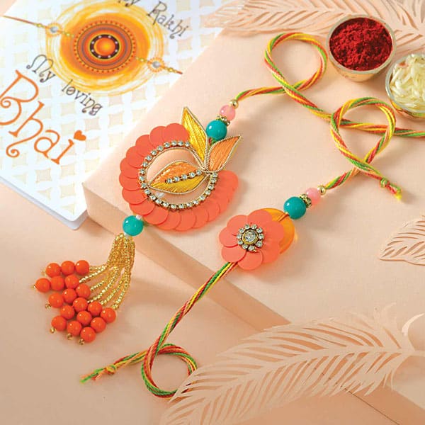 Pretty Bhaiya Bhabhi Rakhi - For USA