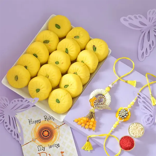 Royal Bhaiya Bhabhi Rakhi with 340gm Peda