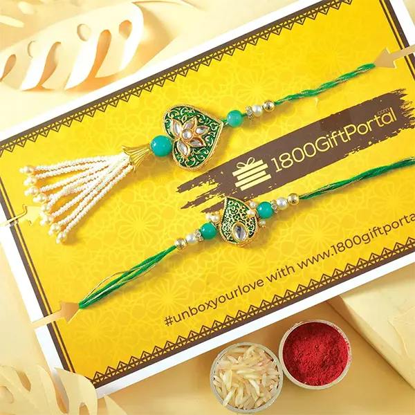 Blissful Bond Bhaiya-Bhabhi Rakhi Set with 1kg Gulabjamun and Rasgulla