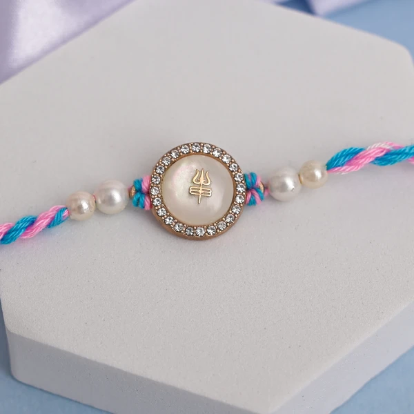 Sacred Trishul Pearl Rakhi