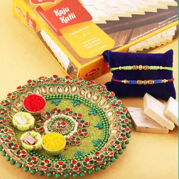 Kaju Katli Thali Rakhi Combo