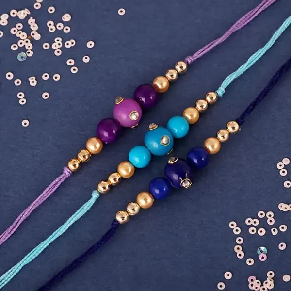 Blues Rakhi with Roli and Chawal for USA Brothers