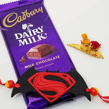Superman Rakhi with Cadbury