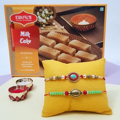 2 Rakhis & Milk Cake