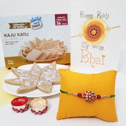 Beaded Rakhi & Kaju Mithai