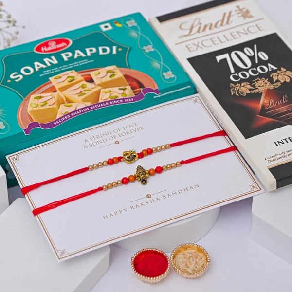 Rakhi Gift Hamper with Lindt & Soan Papdi