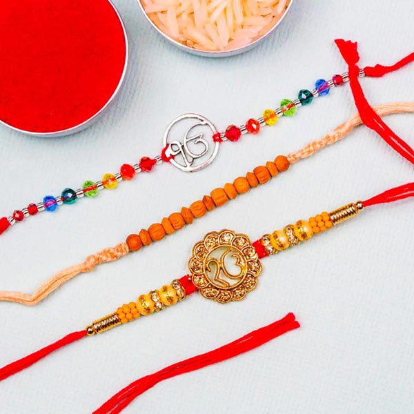 Traditional Set of 3 Rakhis