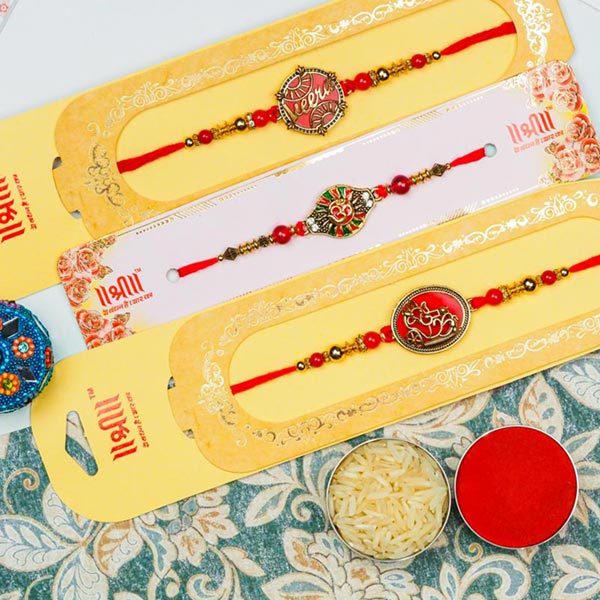 Veera, Om & Ganesha Set of 3 Rakhis